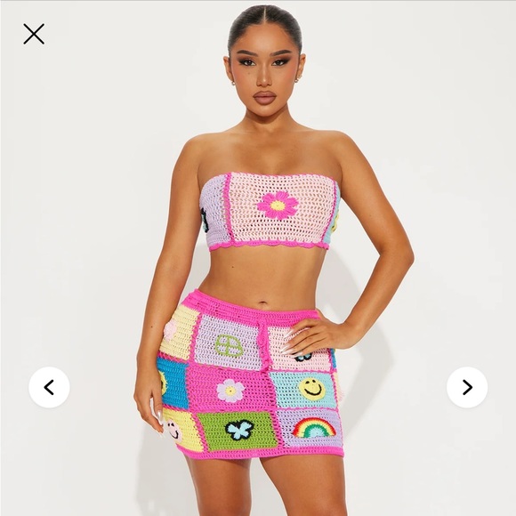 Y2K Fashion Nova Crochet Patchwork Skirt - Picture 1 of 3